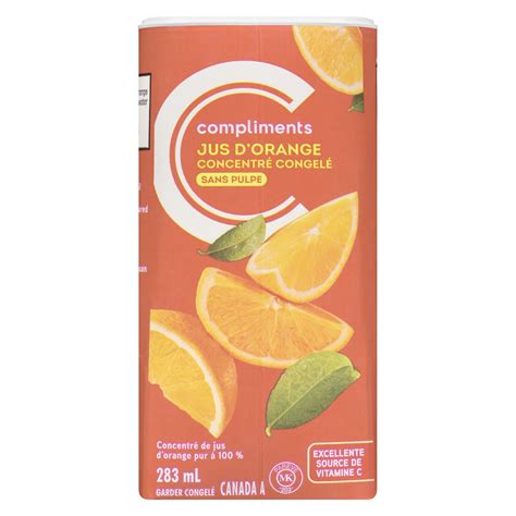 Frozen Juice Orange With No Pulp 283 Ml Complimentsca