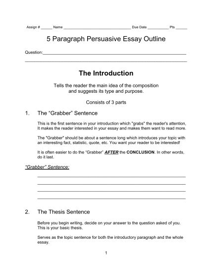 19 5 Paragraph Essay Outline Template Free To Edit Download And Print