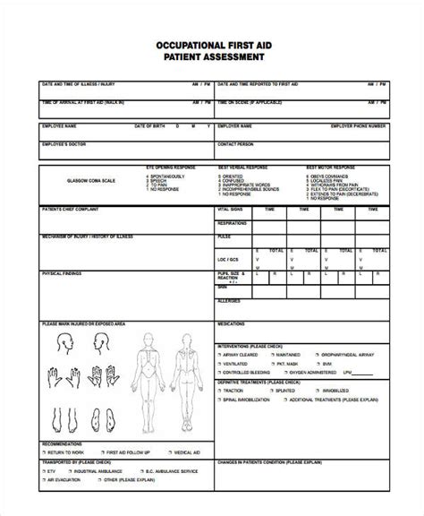 Free 10 Patient Assessment Forms In Pdf Ms Word Excel