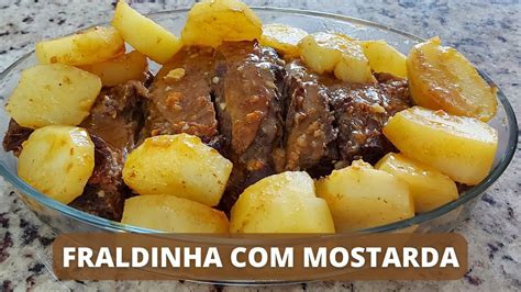 FRALDINHA ASSADA NA MOSTARDA BATATAS MACIA E SUCULENTA Mônica