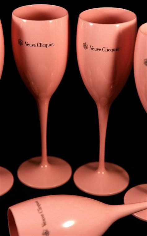 Veuve Clicquot Pink Rose Champagne Acrylic Flutes X 4 Etsy