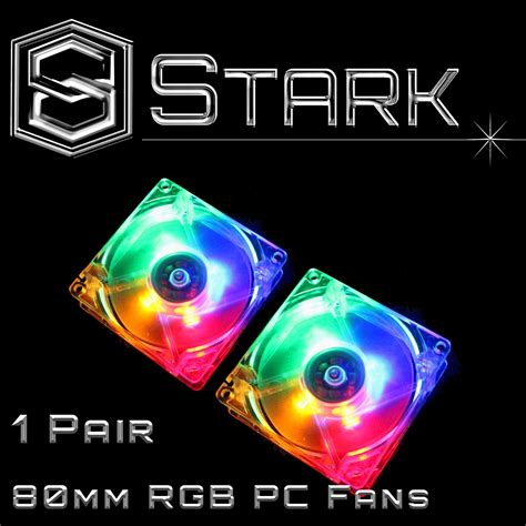 Rgb 80mm 4 Led Quad Light Neon Pc Computer Case Clear Cooling Fan Mod