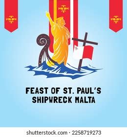 Feast St Pauls Shipwreck Malta Fest Stock Illustration