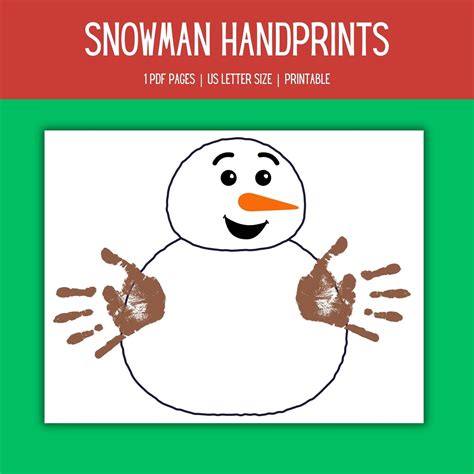 Snowman Handprint Craft Snowman Craft Christmas Craft - Etsy