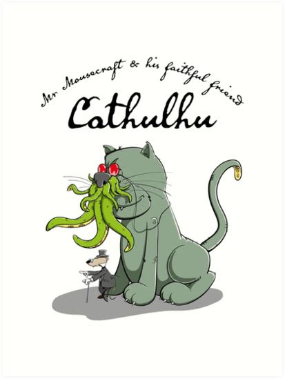 "Cathulu - Cthulhu Cat" Art Print by chrisbears | Redbubble