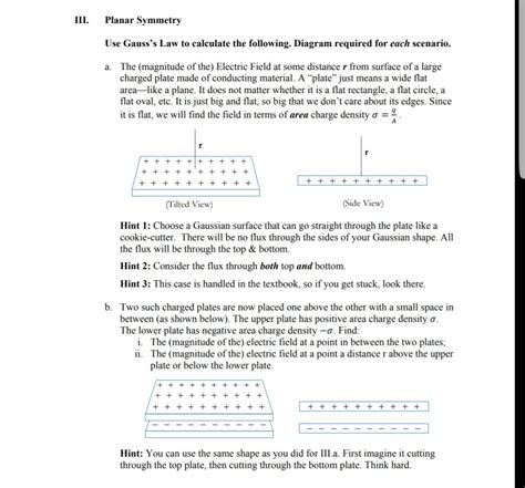 Solved III. Planar Symmetry Use Gauss's Law to calculate the | Chegg.com