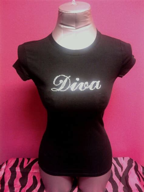 Embellished Diva T Shirt Rhinestone Studded Tee By Divinediva33