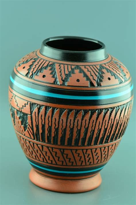 Native American Etched Pottery Vases Native American Pottery Navajo