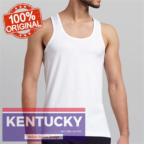 Kentucky Sando Tank White Cotton For Adult Men Set Of 6 Pcs Lazada Ph