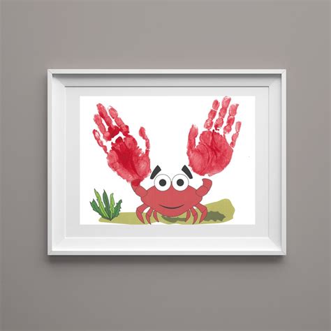 Crab Handprint Craft Diy Craft Kit Kids Baby Toddler Handprint