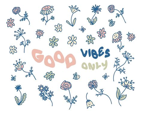 Premium Vector Good Vibes Only Slogan Print With Doodle Summer