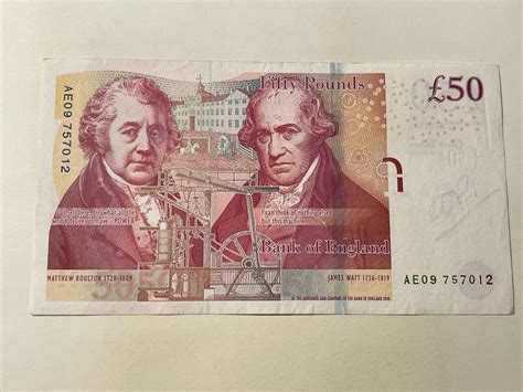 Great Britain Bank Of England 50£ Pounds Note Queen Elizabeth Ii Ebay