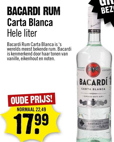 BACARDI RUM Carta Blanca Hele Liter Aanbieding Bij Dirck 3