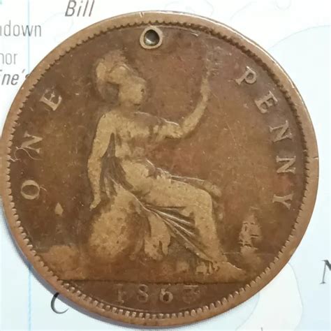 Uk Gb One Penny Bun Head Penny Queen Victoria England Has A