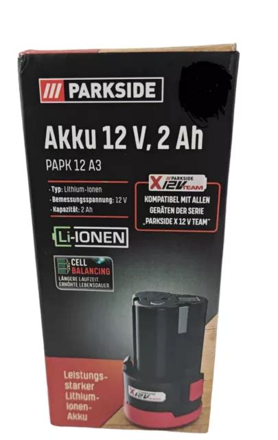 PARKSIDE ZUSATZAKKU LITHIUM IONEN Akku 12V 2 Ah PAPK 12 A3 Werkzeuge