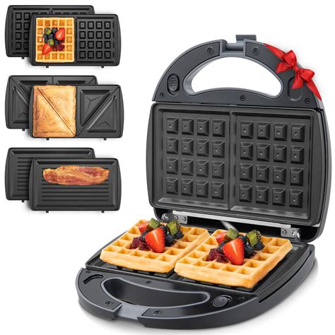 Buy Waffle Maker Sandwich 3 In 1 Toaster Panini Press Grill Double With