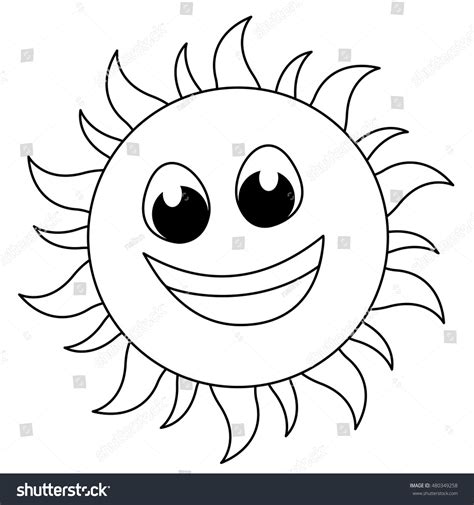 Sun Sketch Line Art Kids Coloring Stock Vector Royalty Free 480349258