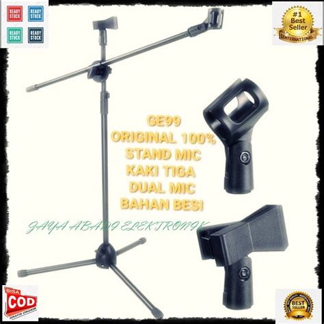 G99 ORIGINAL STAND MIC BESI 1 7 M METER KAKI TIGA HOLDER DOUBLE DOBEL