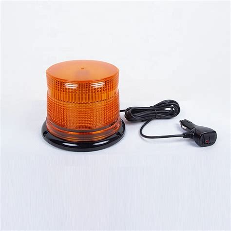 60 Watts High Power Amber Cob Led Revolving Beacon Light With Cigarette