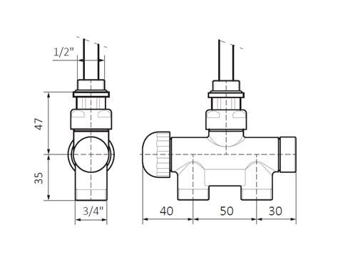 Integrated Inline Thermostatic Valve With Immersion Tube