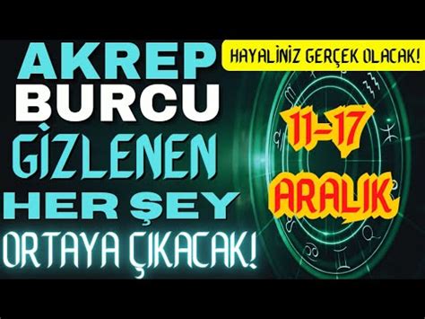 AKREP BURCU 11 17 ARALIK HAFTALIK TAROT BURÇ YORUMU GİZLENEN HER ŞEY