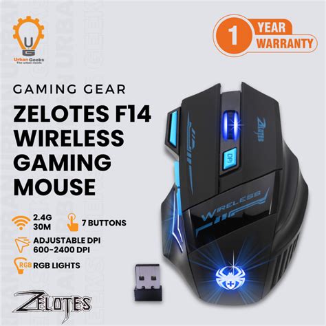 Jual Zelotes F14 Wireless Ergonomic Gaming Mouse 24ghz Led Backlit Ergonomis Hemat Energi 2400