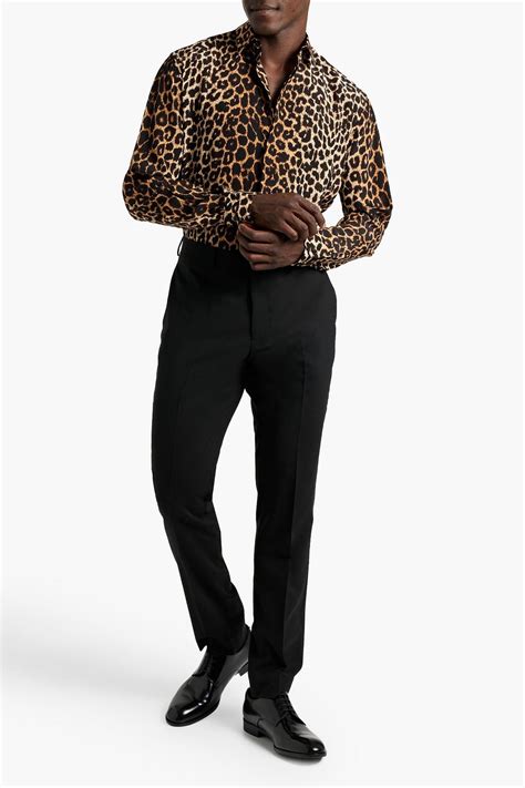 Saint Laurent Leopard Print Silk Shirt The Outnet