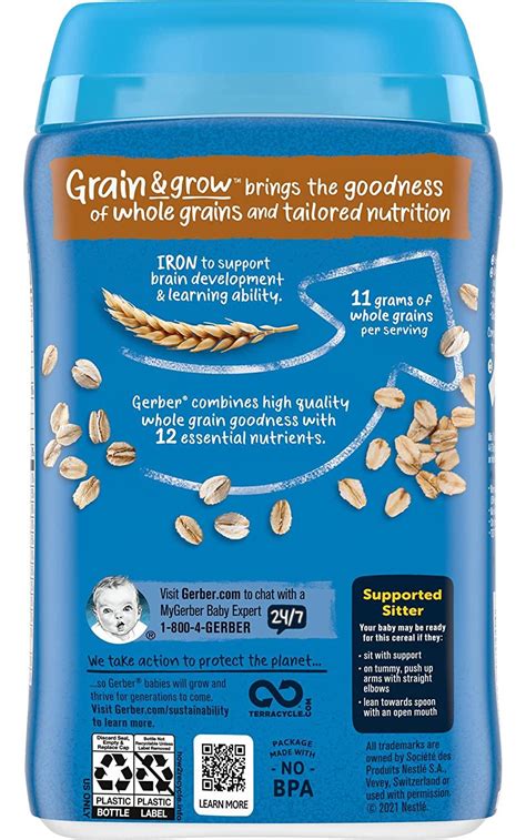 Gerber St Foods Oatmeal Cereal For Baby Non Gmo Whole Grains