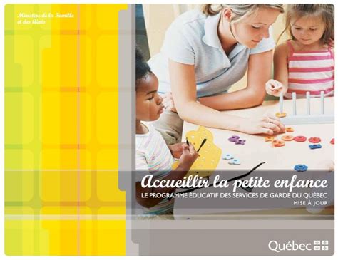 Pdf Accueillir La Petite Enfance Programme Ducatif Des Services De