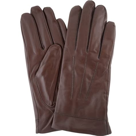 Ladies Leather Fleece Lined Gloves Brown By Snugrugs