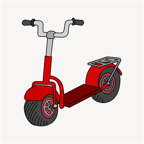 Red Scooter Clipart Illustration Vector Free Vector Rawpixel