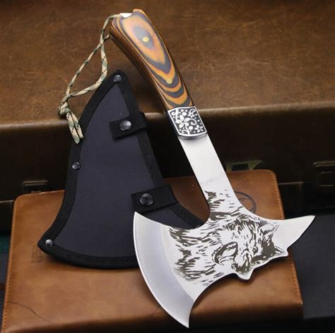 TOPOREK NÓŻ SIEKIERA TOMAHAWK TOPÓR WOLF ETUI 32CM BensonsTrade