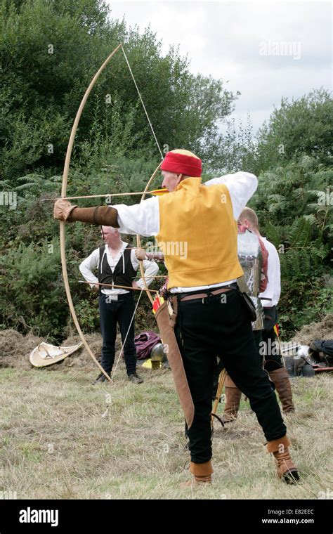 Medieval Archer With Longbow Stock Photo Alamy