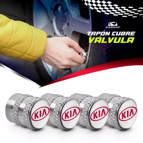 Tapón Válvula Cubre Llanta Aluminio Auto Moto Kia 4 Piezas Meses sin