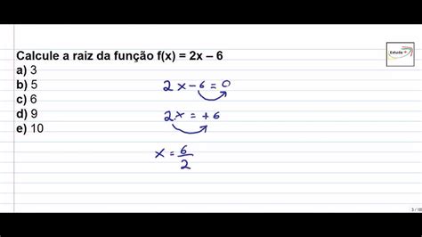 [matemática] Calculando A Raiz Ou Zero Da Função Youtube