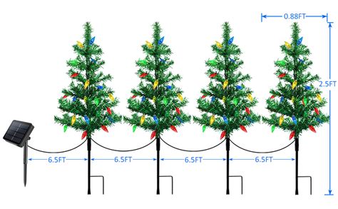 Amazon Homeleo Set Solar Christmas Tree W Pcs Multicolor C