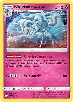 Ninetales De Alola Uni O De Aliados Banco De Dados De Cards Do