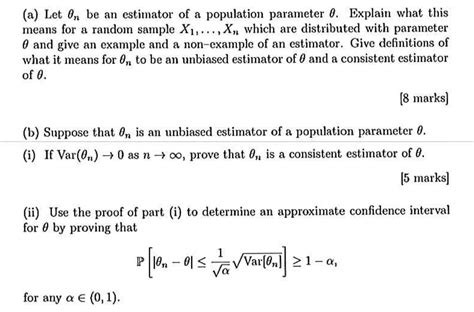 Solved Let Theta N Be An Estimator Of A Population Parameter Chegg