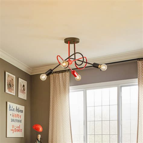 Cambridge Ceiling Light Bulb Black And Red Lights Co Uk