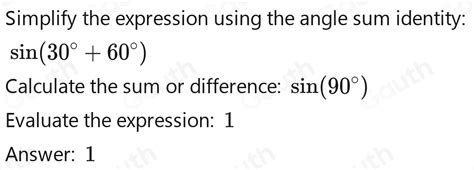 Solved What Is The Value Of Sin 30°cos 60°cos 30°sin 60° A 2 B 1 C