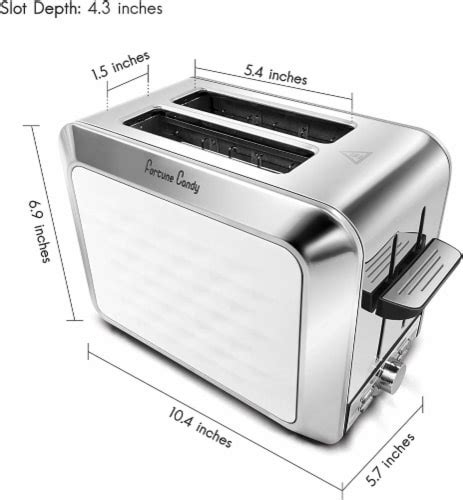 Toaster Diamond Pattern 2 Slice Stainless Steel Toaster For Bagels Wide Slots Toaster 1