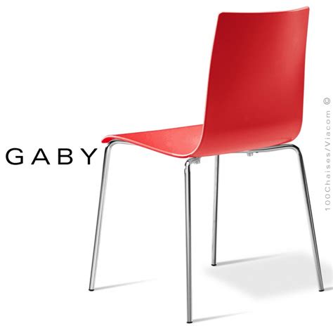 Chaises design GABY assise coque plastique couleur piétement acier