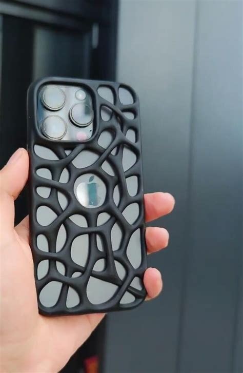 3d Printed Iphone Case Black Vortex Phone Case Handcrafted Iphone 15 Case Suitable For Iphone