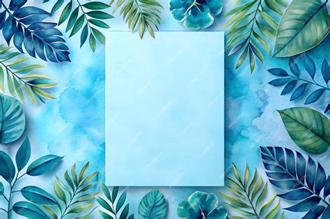 A Blue And Green Floral Background With A Blue And Green Flower