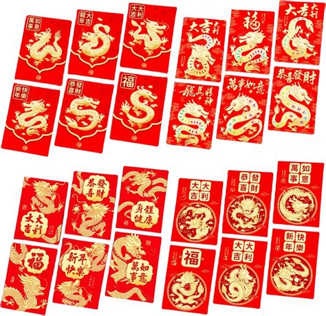 20 Pieces Chinese New Year Red Envelopes Chinese Red