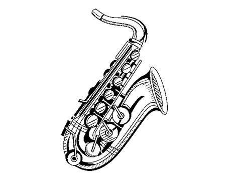 A Saxophone Coloring Page