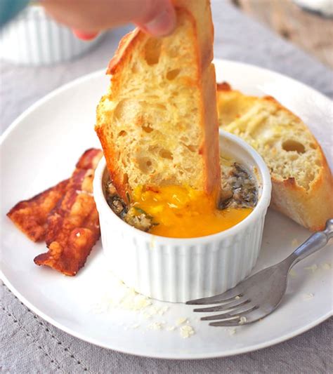 Parmesan Baked Eggs Recipe Pinch Of Yum