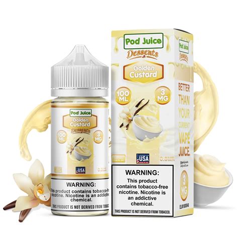 Pod Juice Dessert Golden Custard Freebase The Smoky Town