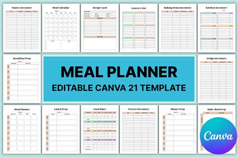 Editable Meal Planner Canva Kdp Interior Graphic By Nr Creative Shop