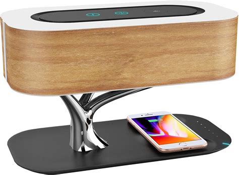 Gengjlamp Bedside Lamp With Bluetooth Speaker And Wireless Charger